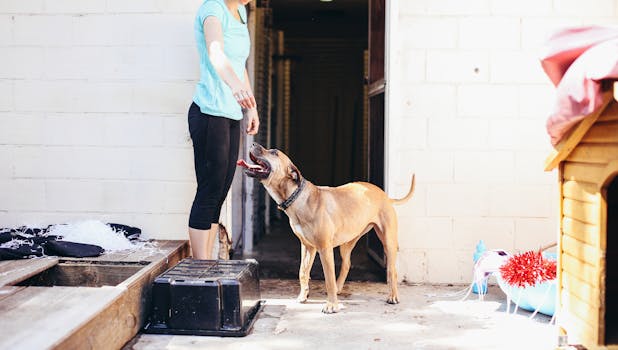 Service dog training session