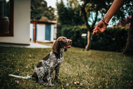 dog learning sit command