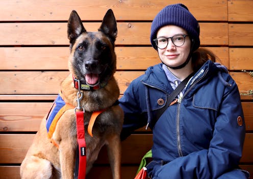 happy service dog and handler