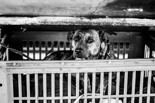 dog in crate