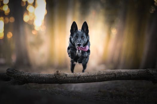 image of excited dog jumping