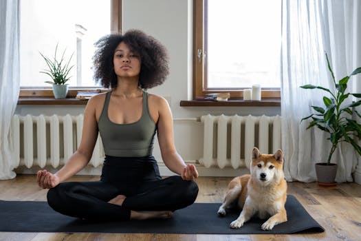 image showing a calm dog on a mat