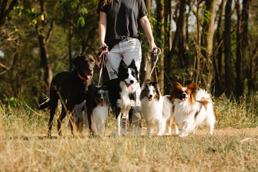 dog enjoying a walk